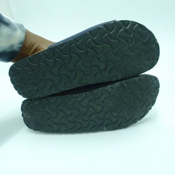 Betula Sandals Women 8 Blue Suede Leather Buckle Open Toe Cork - Picture 6 of 6